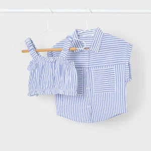 Blusa con top righe bambina