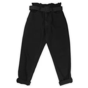 Y-Clù Jeans Neri Bambina con Cintura Regolabile