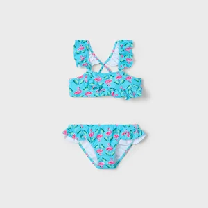 Bikini stampa volant bambina