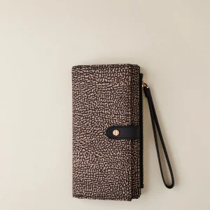 BORBONESE portafoglio large con portacellulare in op naturale