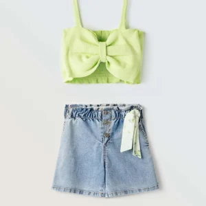 Completo con top e pantaloncino bambine e ragazze